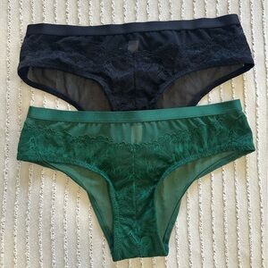 2 NWOT Auden lace and mesh panties, size XS
